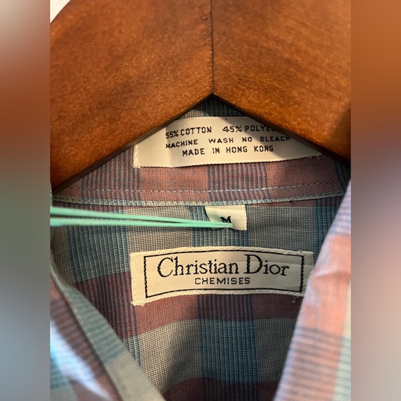Christian Dior Chemise Blue Red Plaid Shirt Classic Designer Medium - Picture 4 of 4